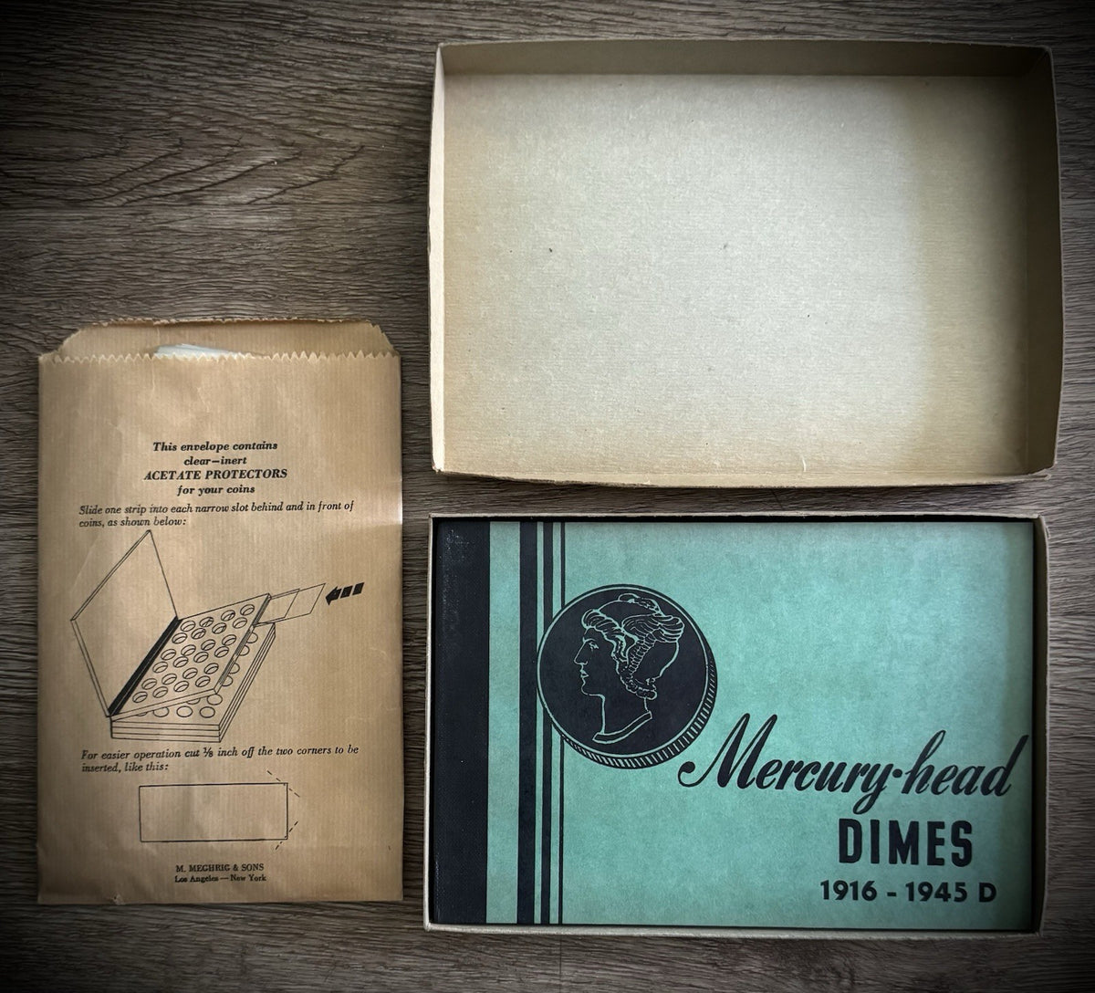 Never Used Vintage Meghrig Mercury Head Dimes 1916-1945 G-7 Album Empty No Coins0