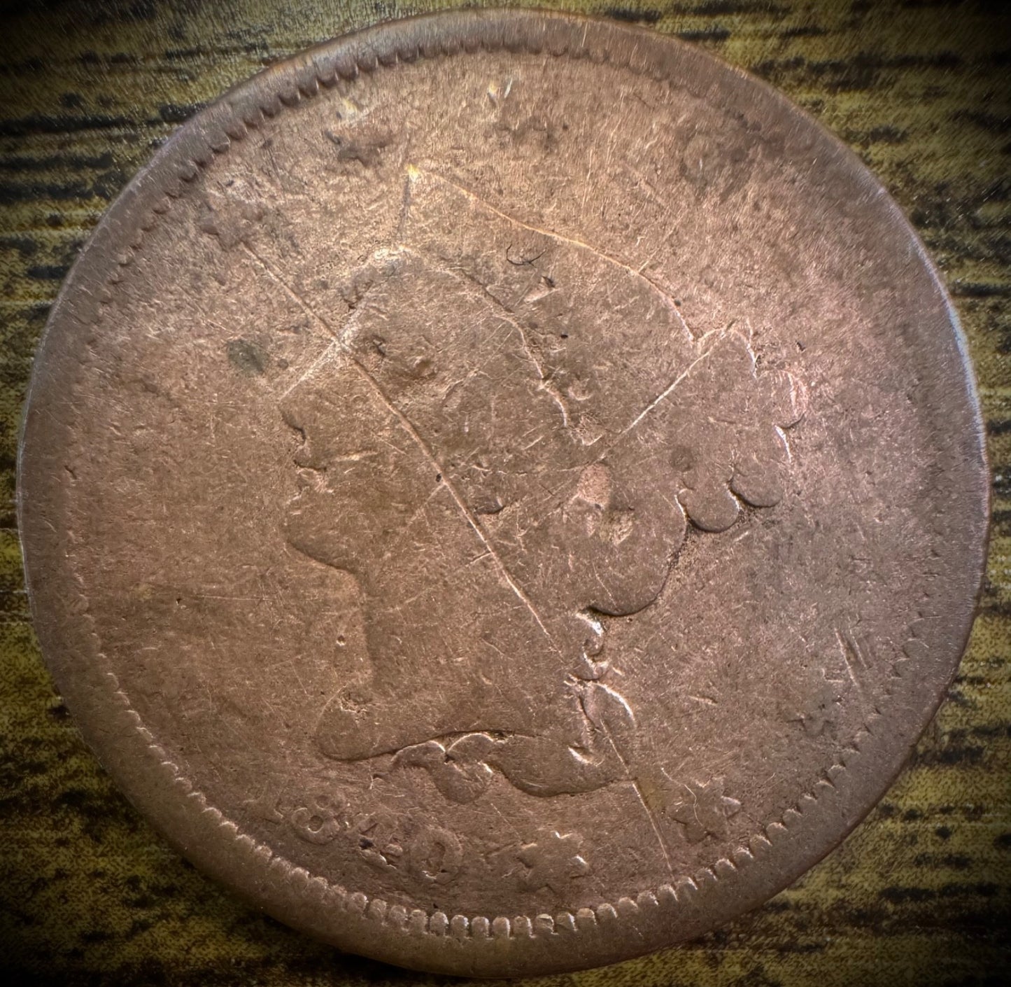 1840 Large Cent Coronet Head Braided Hair Style Small Date #20