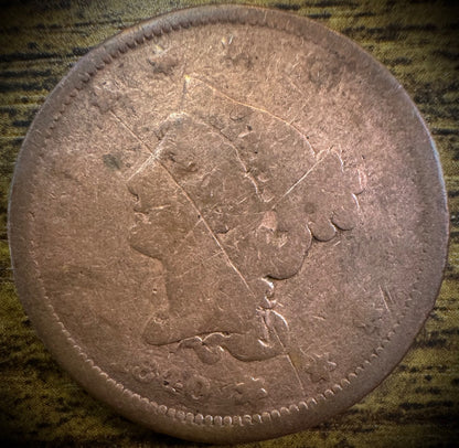 1840 Large Cent Coronet Head Braided Hair Style Small Date #20