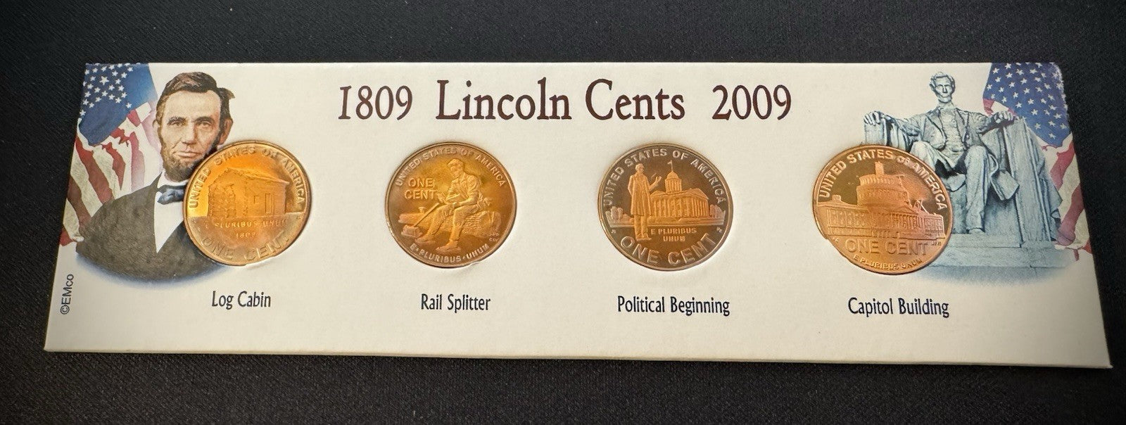 2009-S Lincoln Bicentennial Cent GEM PROOF 4 Coin Set GORGEOUS Naturally Toned2