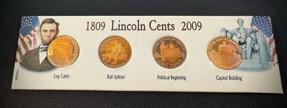 2009-S Lincoln Bicentennial Cent GEM PROOF 4 Coin Set GORGEOUS Naturally Toned2
