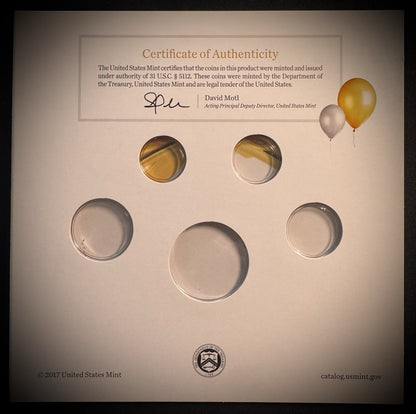 2018 US Mint Happy Birthday Coin Set Card w Plastic Coin Holders Only No Coins2
