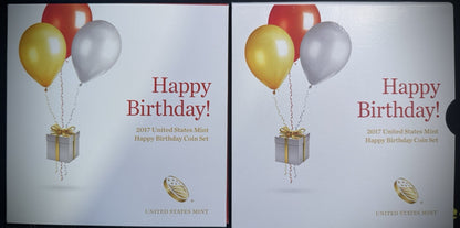 2017 US Mint Happy Birthday Coin Set Card w Plastic Coin Holders Only No Coins3
