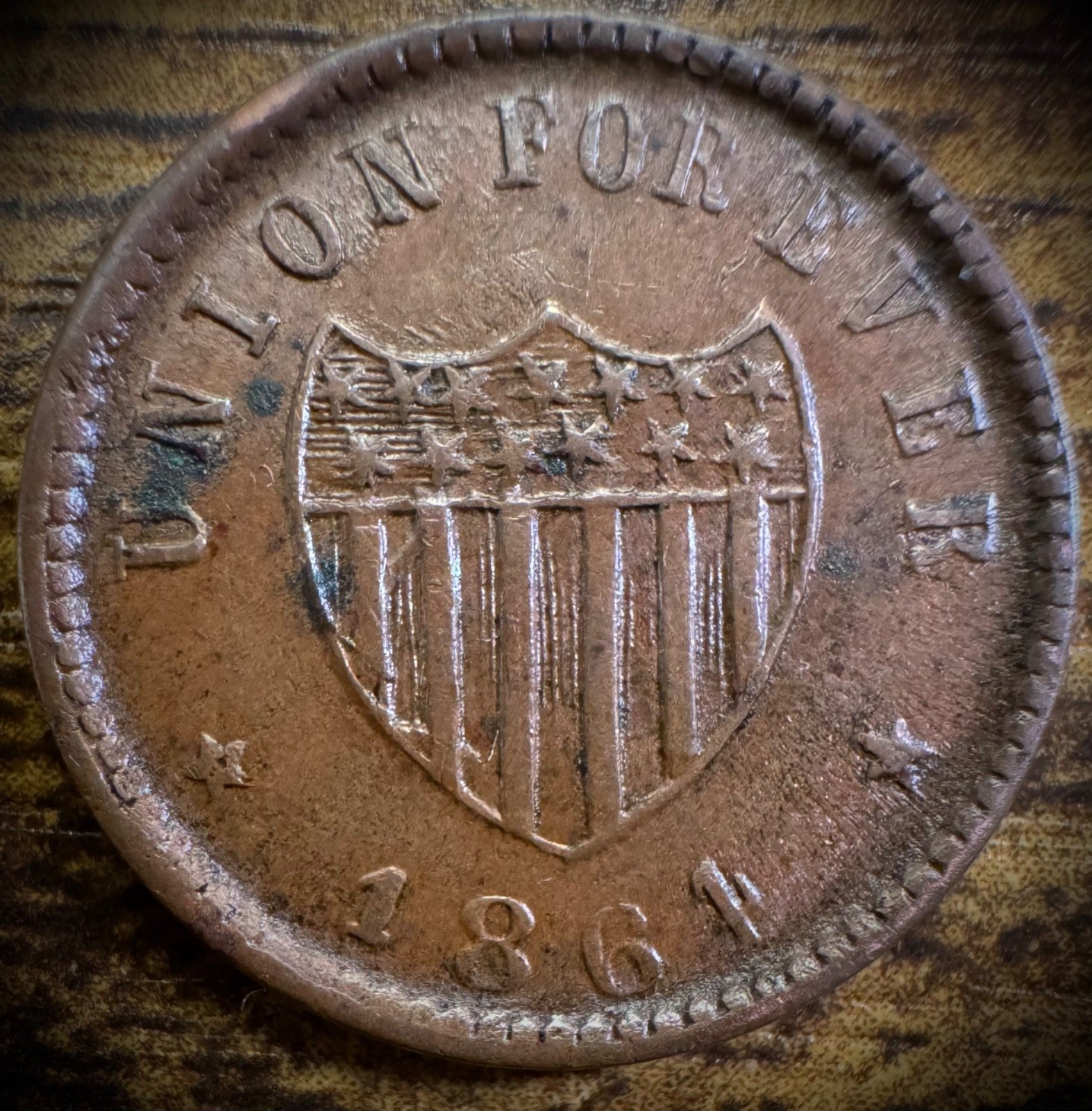 1864 CIVIL WAR Patriotic Token UNION FOREVER 49/3431