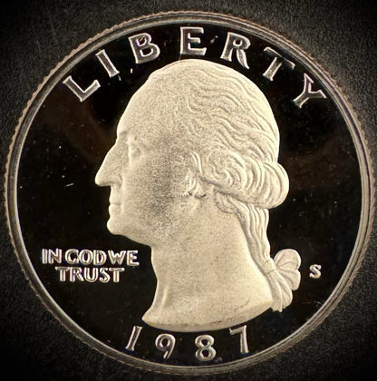 1987-S Washington Quarter PROOF Clad DEEP ULTRA CAMEO Coin0