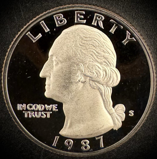 1987-S Washington Quarter PROOF Clad DEEP ULTRA CAMEO Coin0