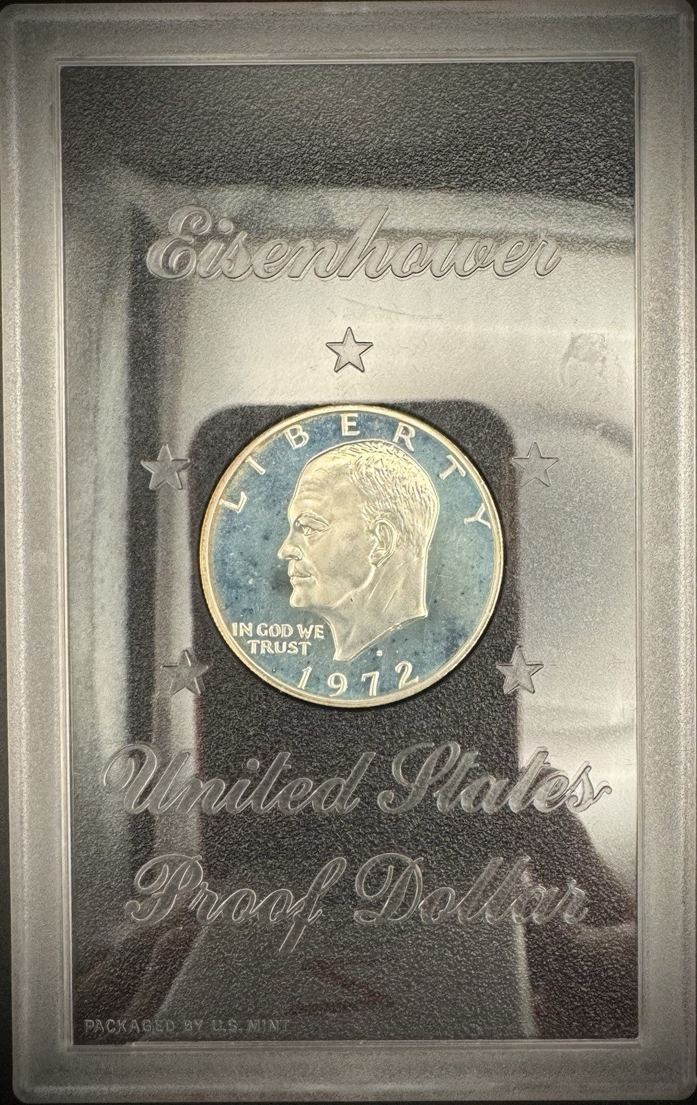 1972-S Eisenhower PROOF 40% Silver Dollar In Brown GSA Packaging .400 Fine4