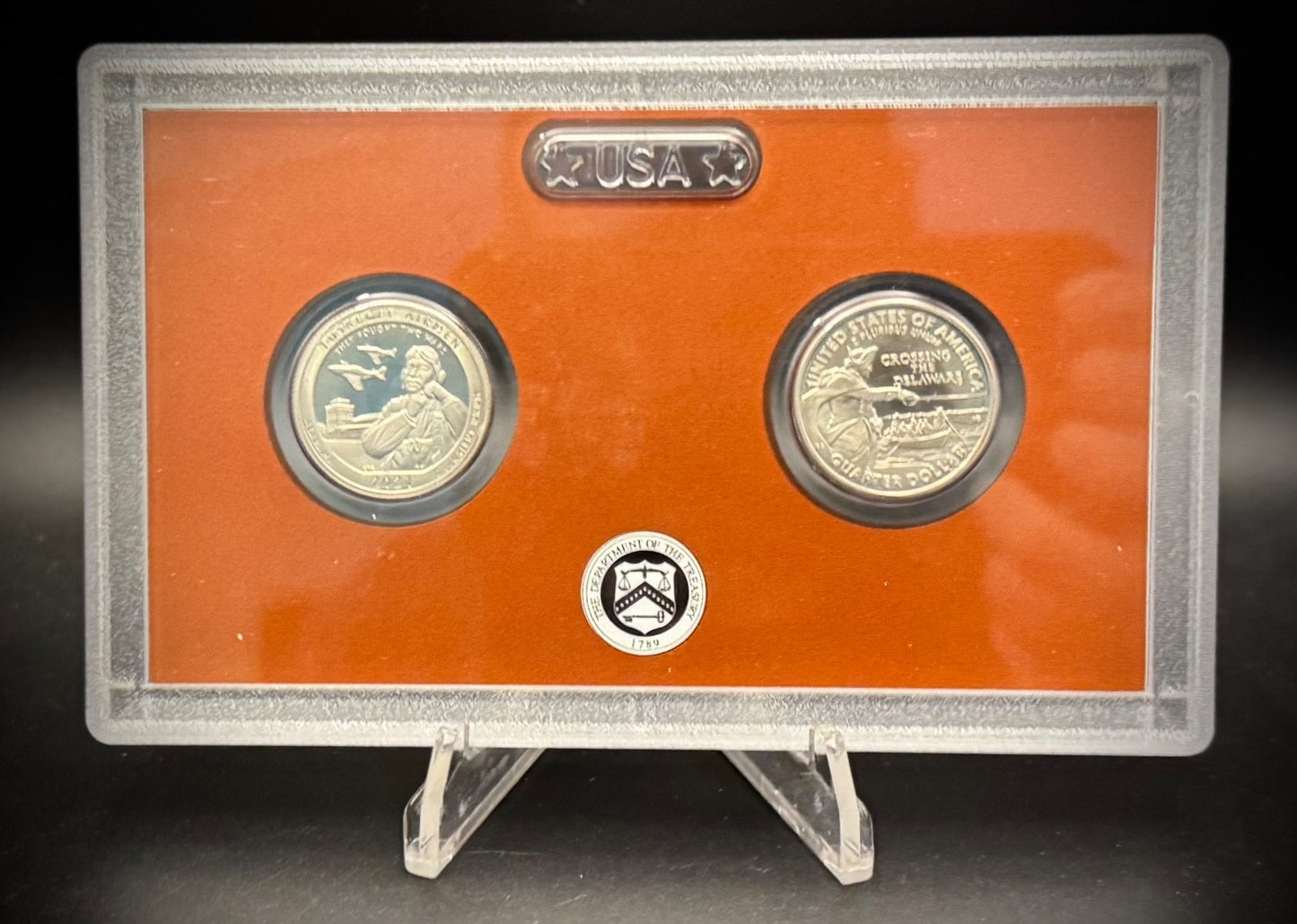 2021-S Washington Quarter GEM PROOF Clad 2 Coin Set w 2021 US MINT Box COA1