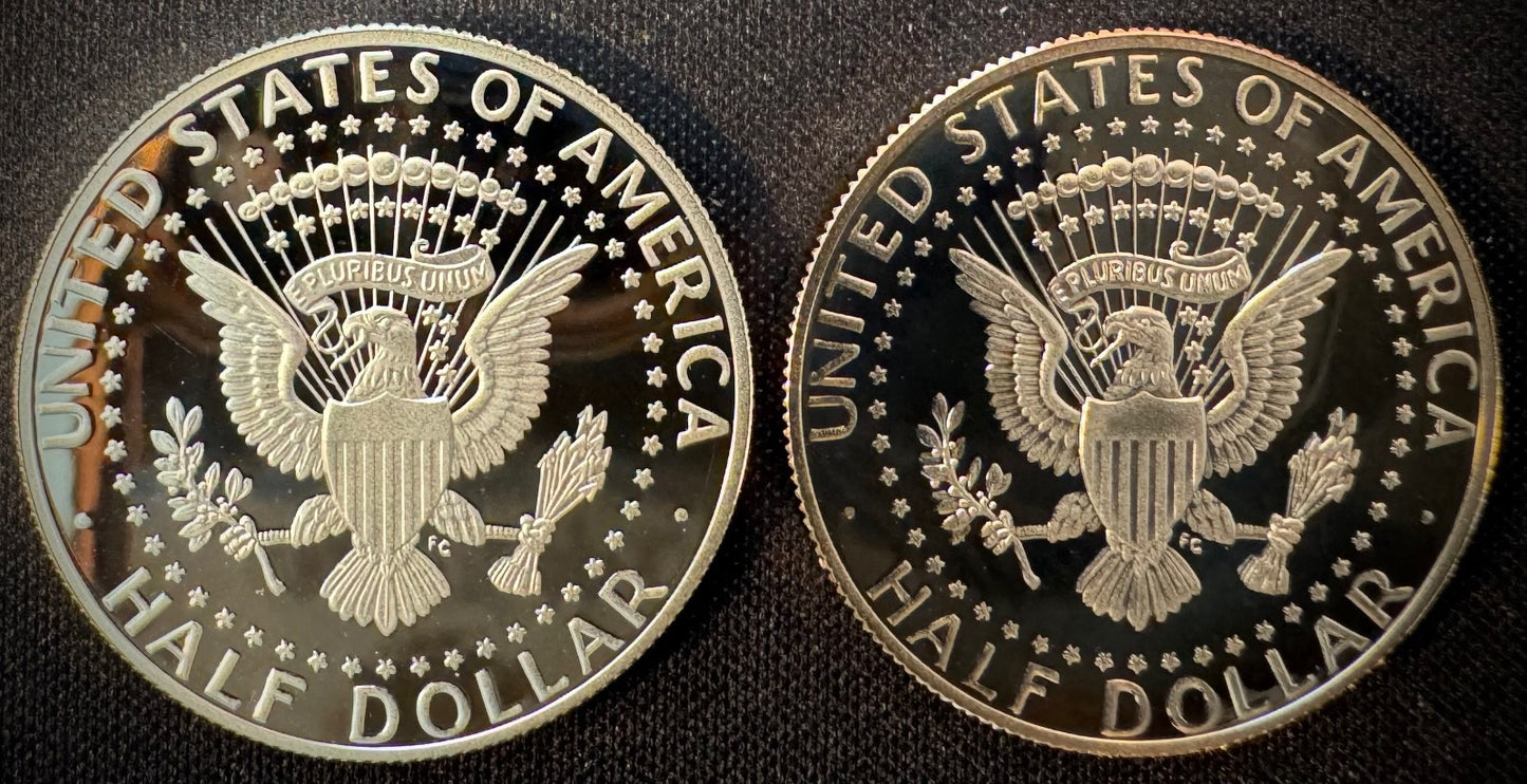 2017-S Kennedy Half Dollar GEM PROOF .900 90% Silver & Clad 2 Coin Lot Set3