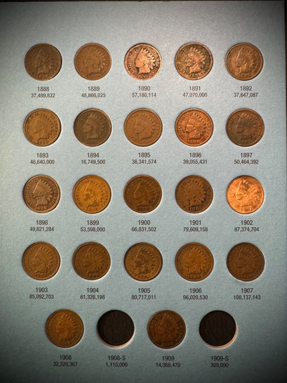 1857-1909 Flying Eagle Indian Head Cent Collection 26 Coins Starter Set Whitman3