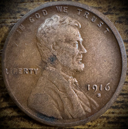 1916-S Lincoln Wheat Cent Penny VF/XF BETTER DATE #30