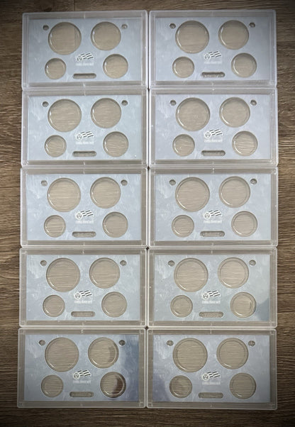 Light Blue Empty Plastic Case Holds 4 Coins Lot of 10 From US MINT Proof Sets0