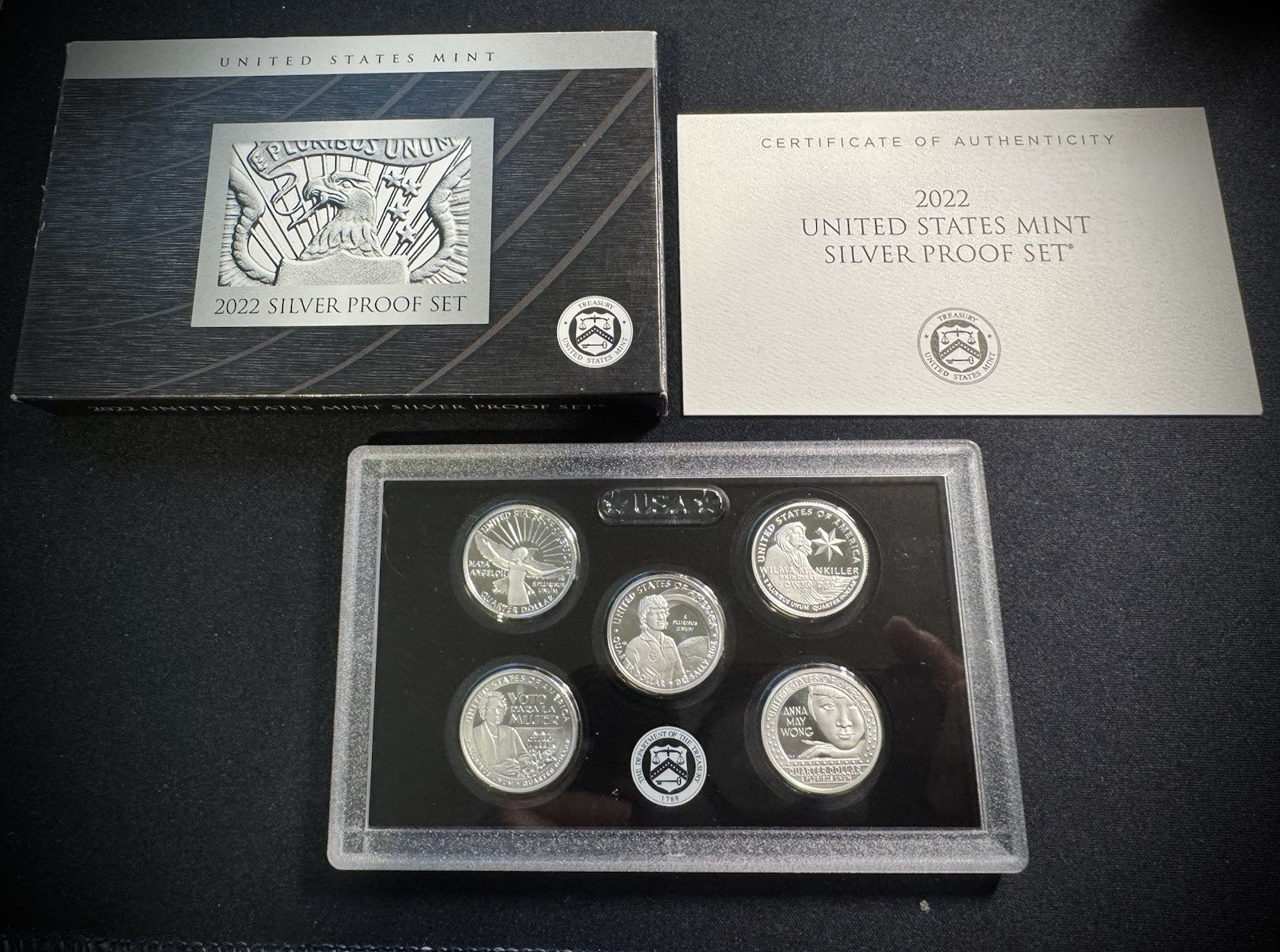 2022-S .999 SILVER American Women Quarter Set w 2022 US MINT Box COA0