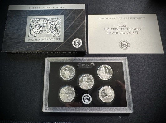 2022-S .999 SILVER American Women Quarter Set w 2022 US MINT Box COA0