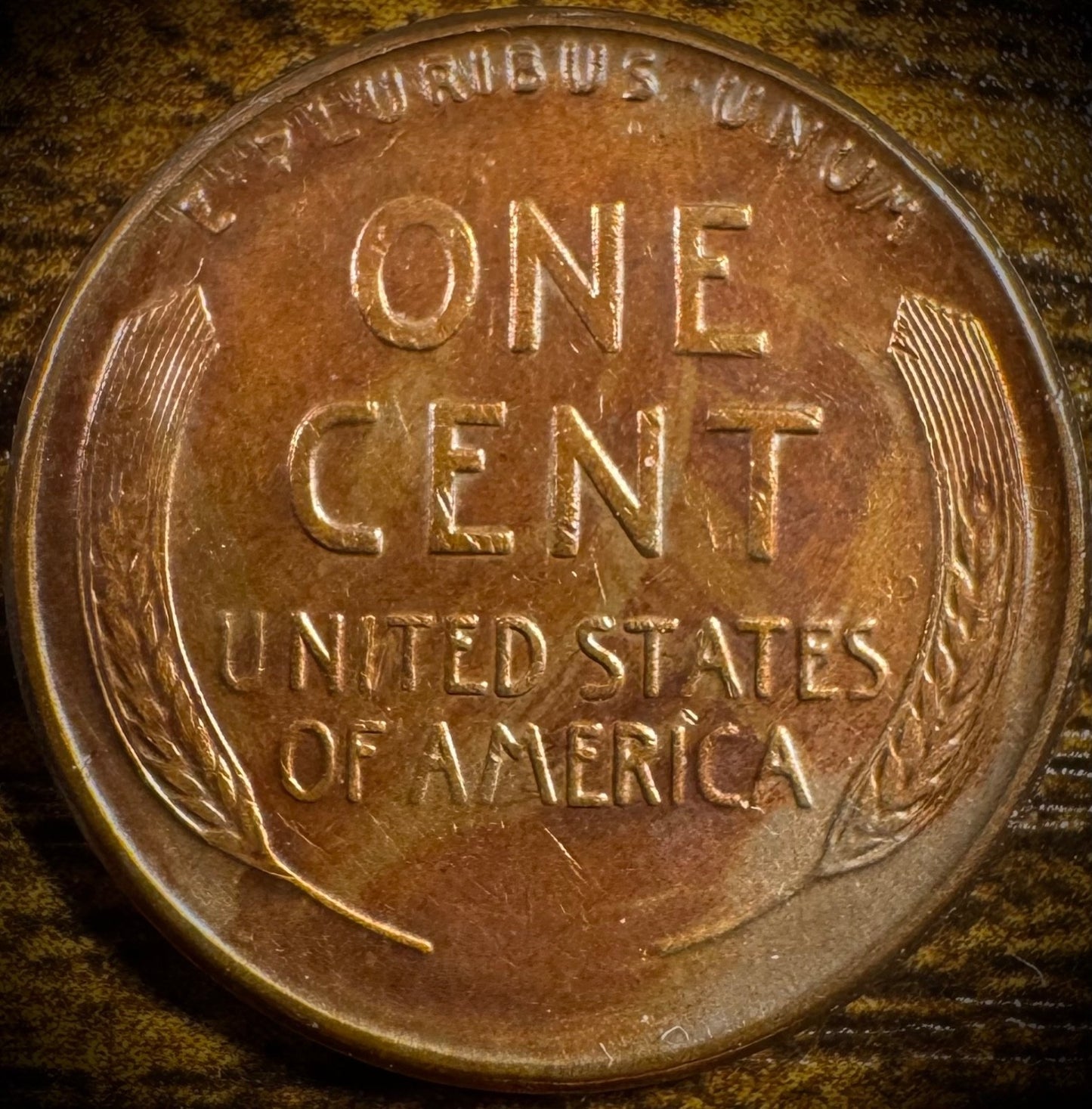 1929-S Lincoln Wheat Cent Penny Uncirculated Multi-color Toned VIDEO1