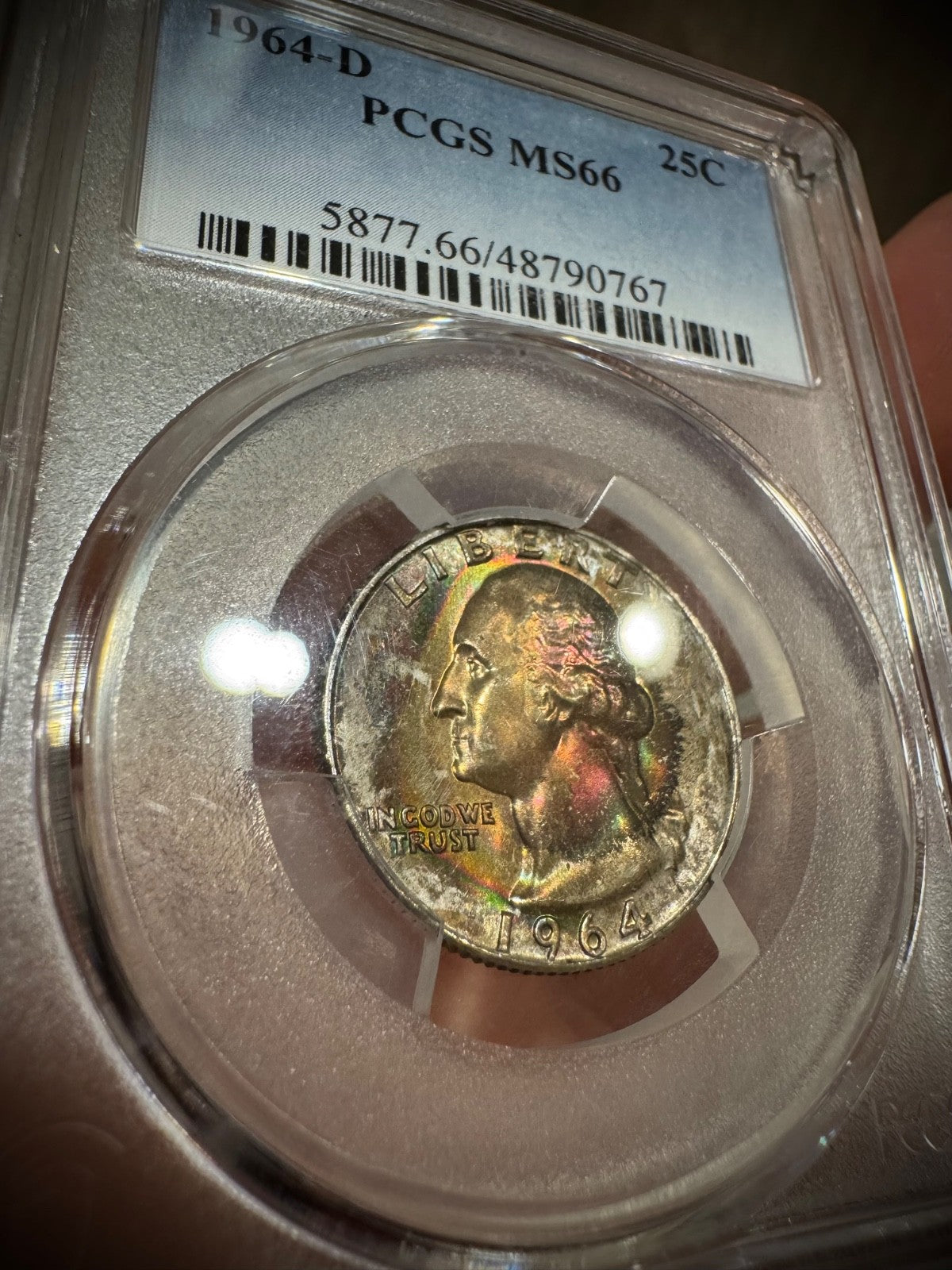 1964-D Silver Washington Quarter PCGS MS66 2