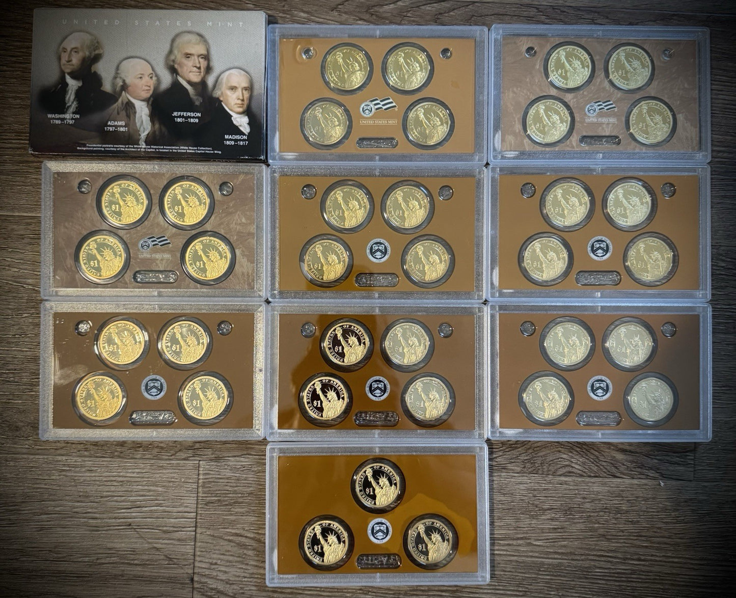 2007-2016 Presidential Dollar GEM PROOF Complete Collection 39 Coin Set US Mint1