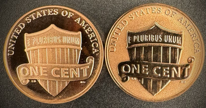 2019-W Lincoln Penny Cent Uncirculated PROOF & Reverse PROOF 2 Coin Set3