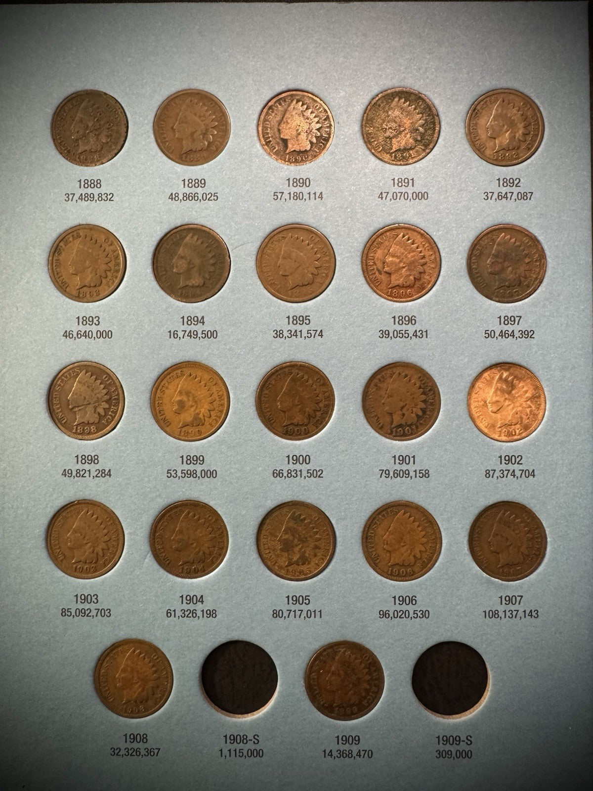 1857-1909 Flying Eagle Indian Head Cent Collection 26 Coins Starter Set Whitman4