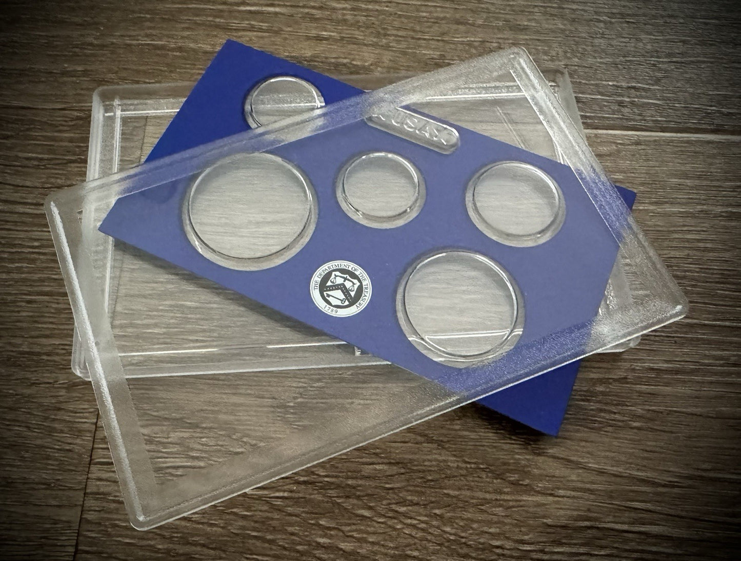 Blue Empty Plastic Case Holds 5 Coins Lot of 10 From US MINT Proof Sets3