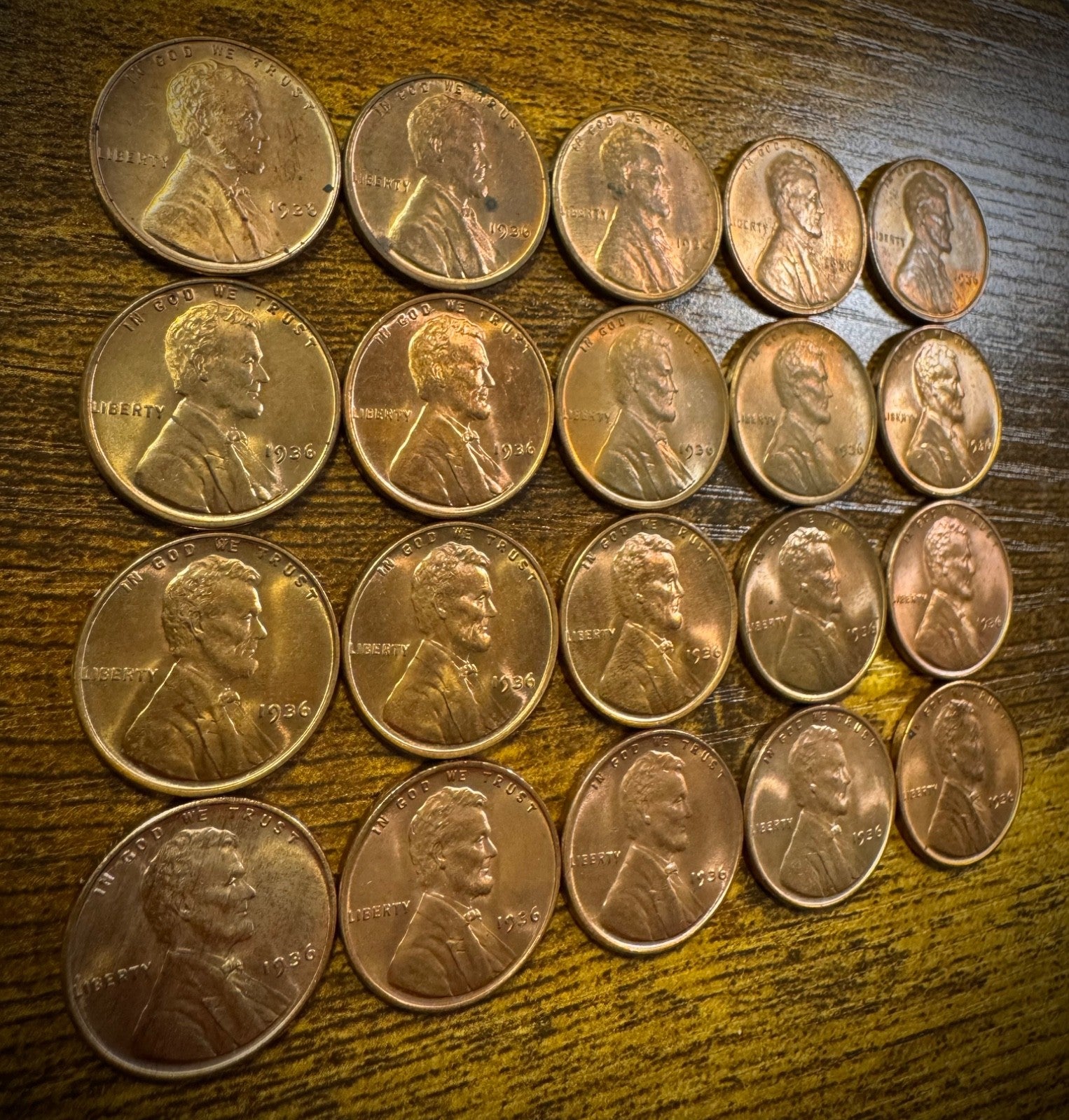 1936 Lincoln Wheat Cent Brilliant Uncirculated And Uncirculated Lot Of 20 Coins3