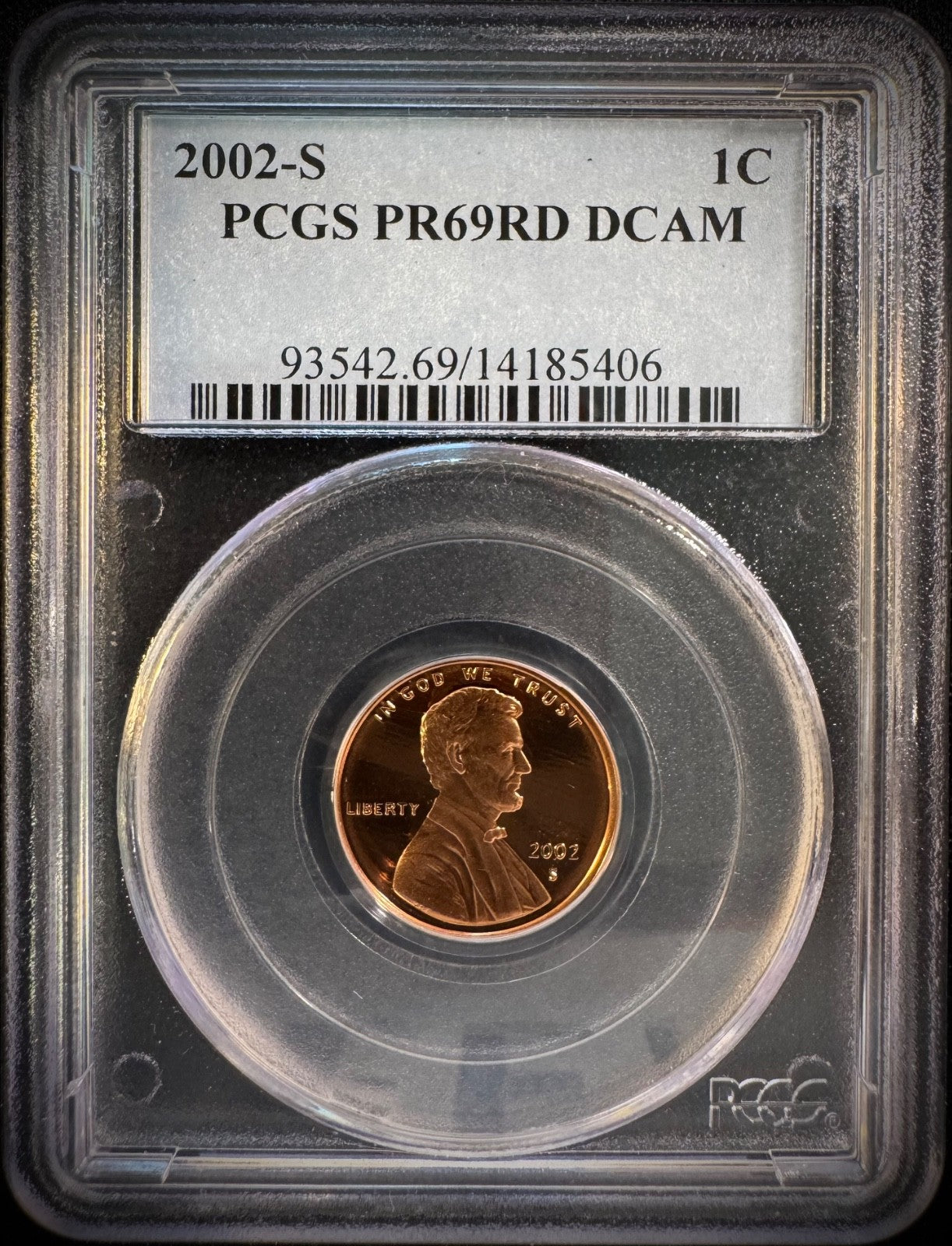 2002-S Lincoln Memorial Cent Penny PCGS PR69RD DCAM PROOF Coin DEEP CAMEO0
