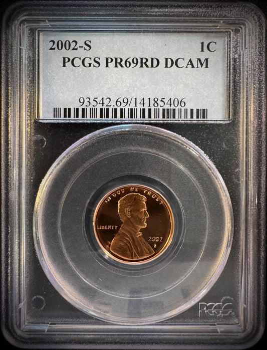 2002-S Lincoln Memorial Cent Penny PCGS PR69RD DCAM PROOF Coin DEEP CAMEO0