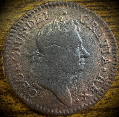 1723/2 Wood's Hibernia Ireland 1/2 Half Penny George I Overdate Colonial Coin0