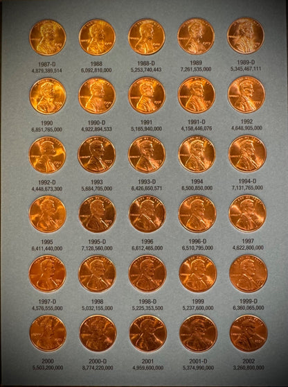 1975-2025 P D Lincoln Memorial Cent COMPLETE UNCIRCULATED SET In NEW Whitmans4