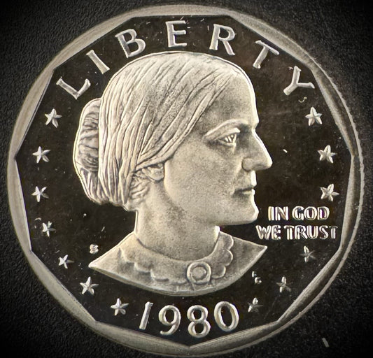 1980-S Susan B Anthony GEM Proof One Dollar DEEP ULTRA CAMEO0