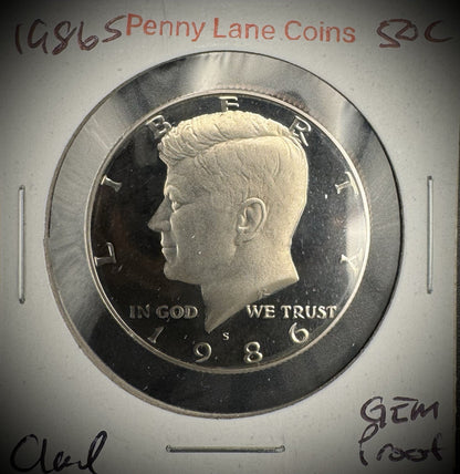 1980-1989 S Kennedy Half Dollar GEM PROOF DEEP ULTRA CAMEO Set Lot Of 10 Coins14