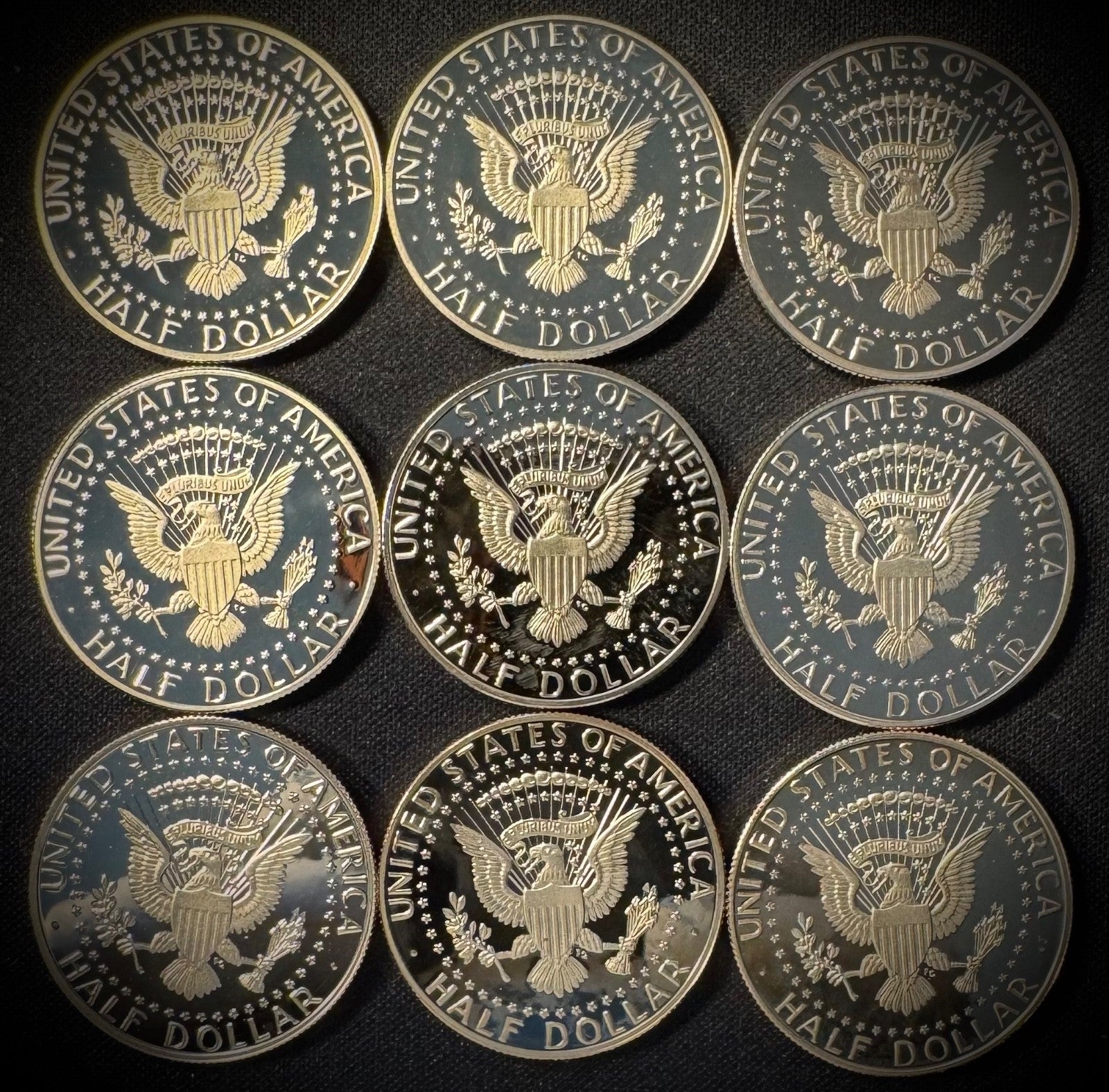 2017-2025 S Kennedy Half Dollar PROOF SET 9 Coins GEM DEEP CAMEO Fresh From Mint3