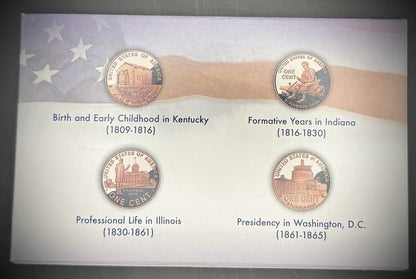 2009 US Mint Lincoln Bicentennial One Cent PROOF 4 Coin Set w OGP COA1