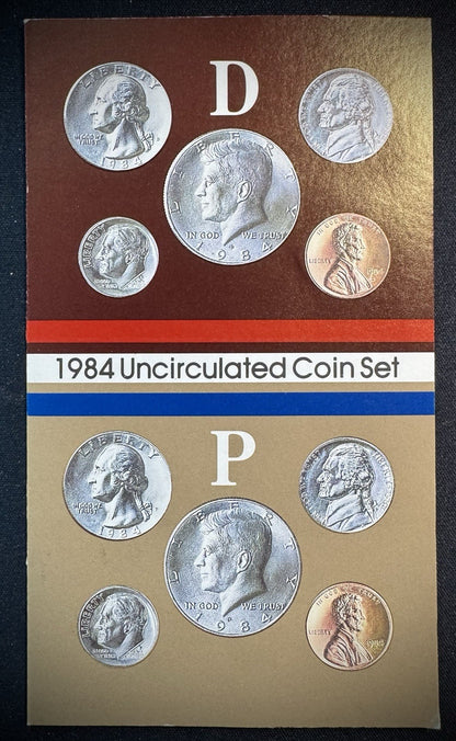 1984 P D Uncirculated Coin Set US Mint Original Government Packaging OGP & COA5