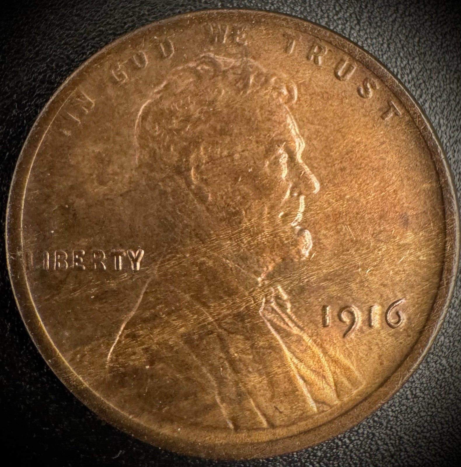 1916 Lincoln Wheat Penny Cent Uncirculated Brown Toned VIDEO0