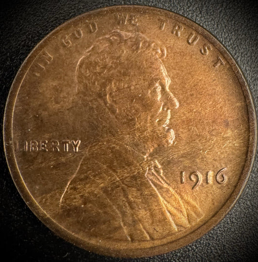 1916 Lincoln Wheat Penny Cent Uncirculated Brown Toned VIDEO0