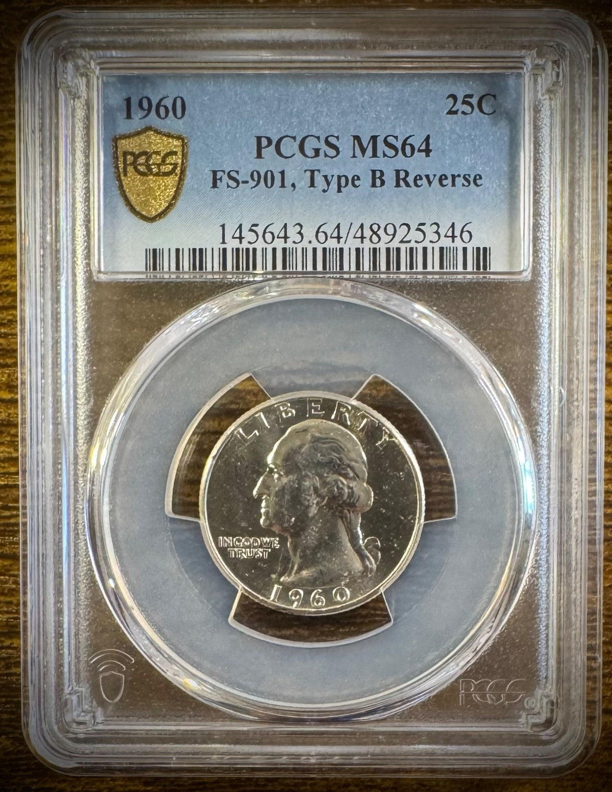 1960 Silver Washington Quarter PCGS MS64 FS-901 Type B Reverse TRUE VIEW1