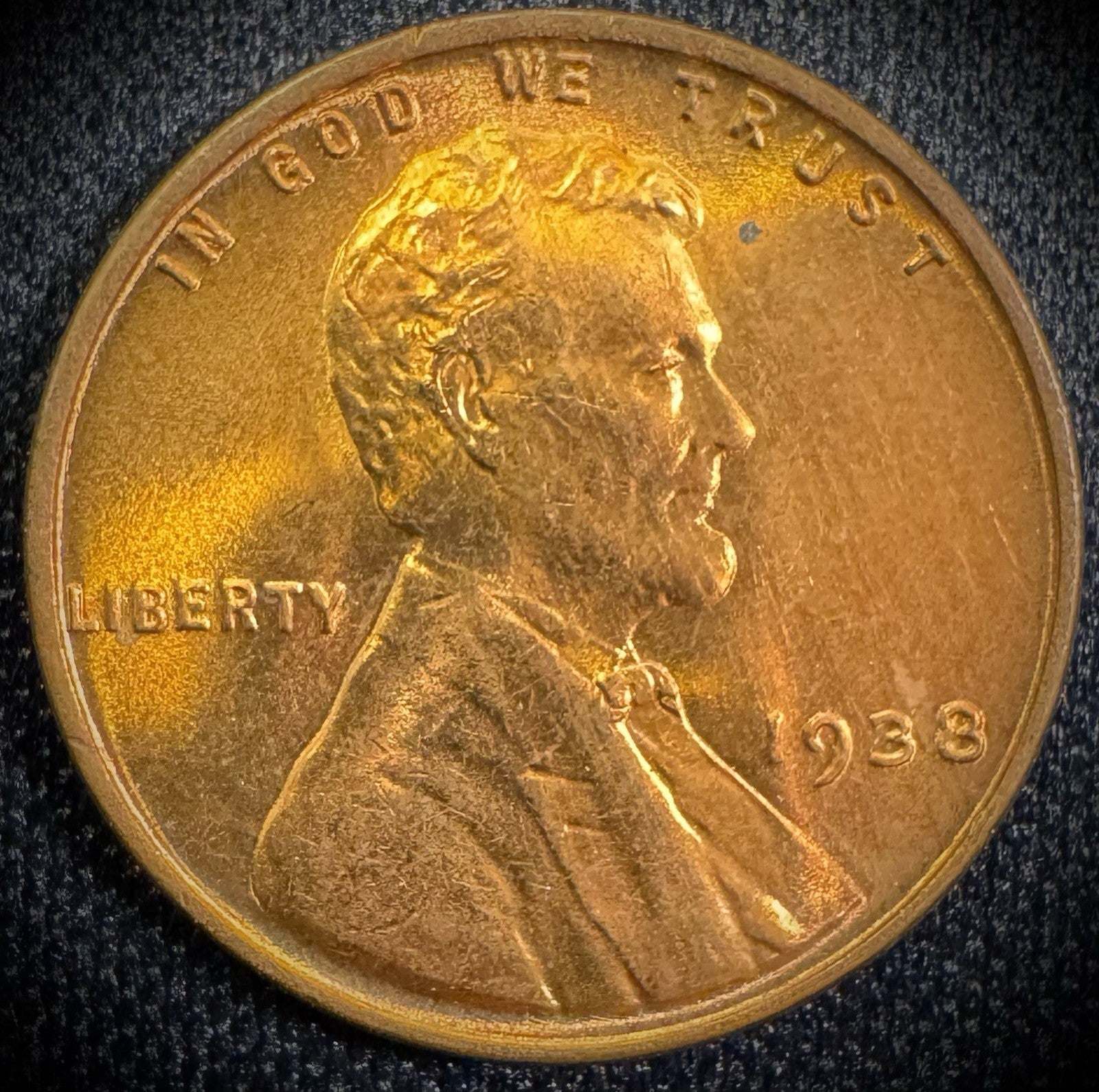 1938 Lincoln Wheat Cent Brilliant Uncirculated RED GEMDripping With Luster0