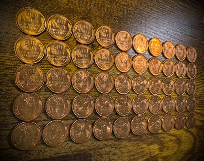1950-D Lincoln Wheat Cent Penny CHERRY Red GEMS4