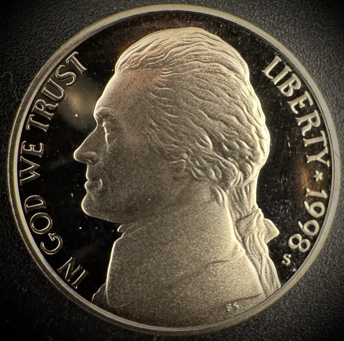 1998-S Jefferson Nickel PROOF DEEP ULTRA CAMEO Coin From US Mint Proof Set0