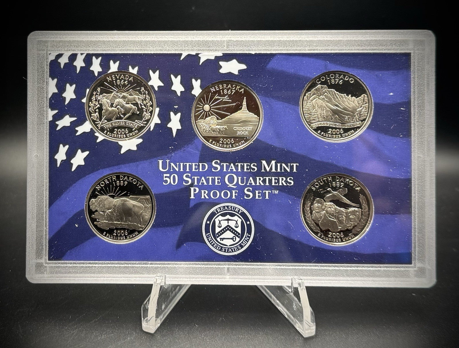2006-S State Quarter GEM PROOF Clad 5 Coin Set w 2006 US Mint Box and COA0