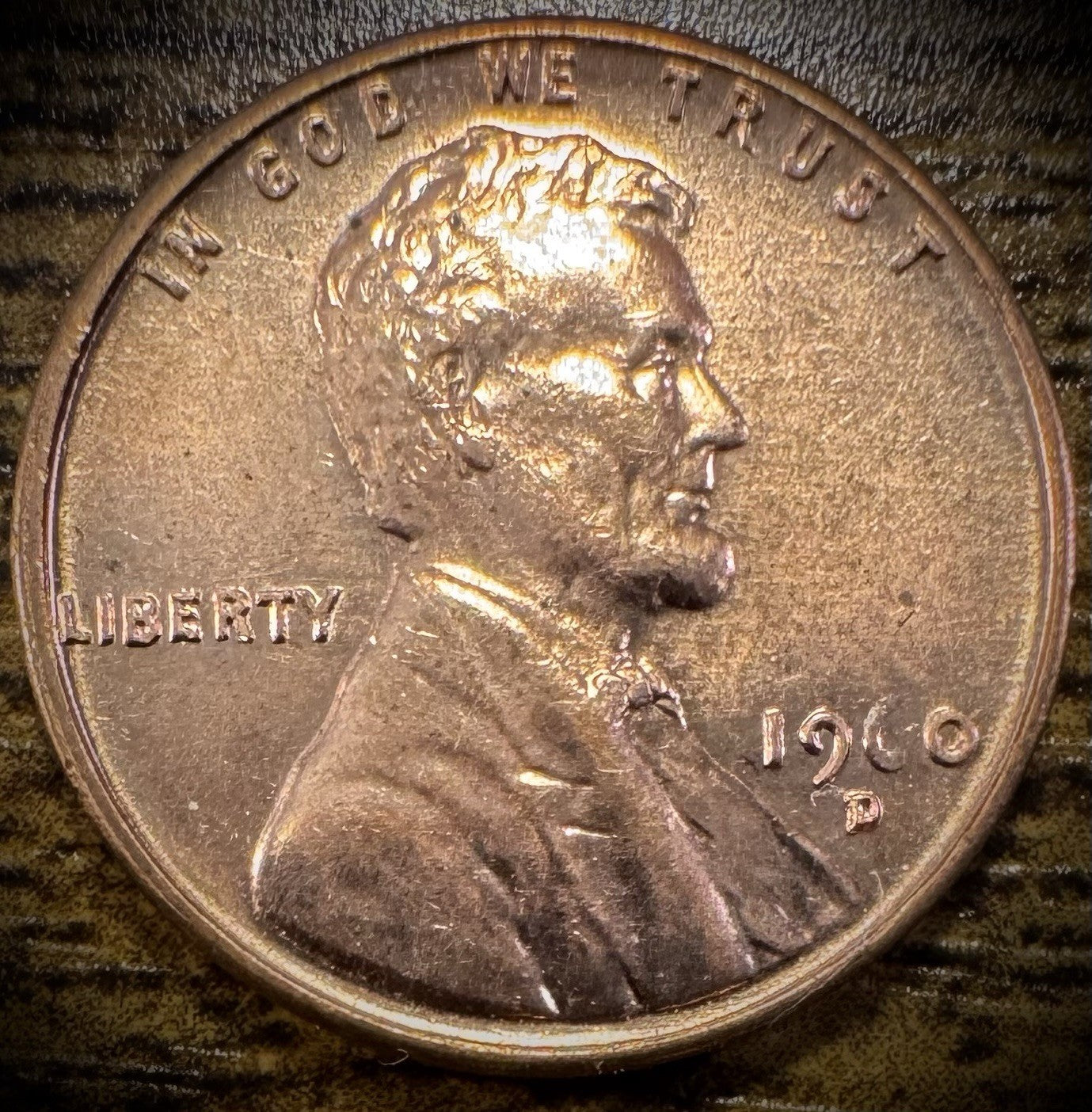 1960-D Lincoln Memorial Cent SMALL DATE BU Uncirculated STRIKE-THROUGH ERROR0