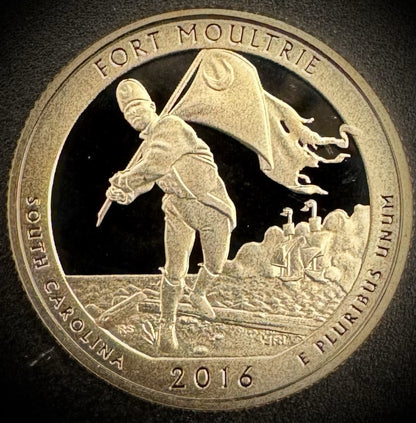 2016-S GEM PROOF America the Beautiful Fort Moultrie Clad Quarter DEEP CAMEO5