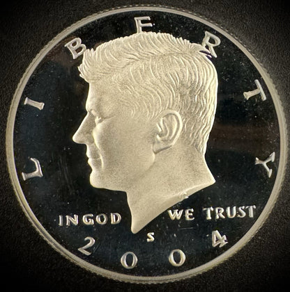 2004-S GEM PROOF Kennedy Half Dollar 90% SILVER 50C DEEP ULTRA CAMEO0