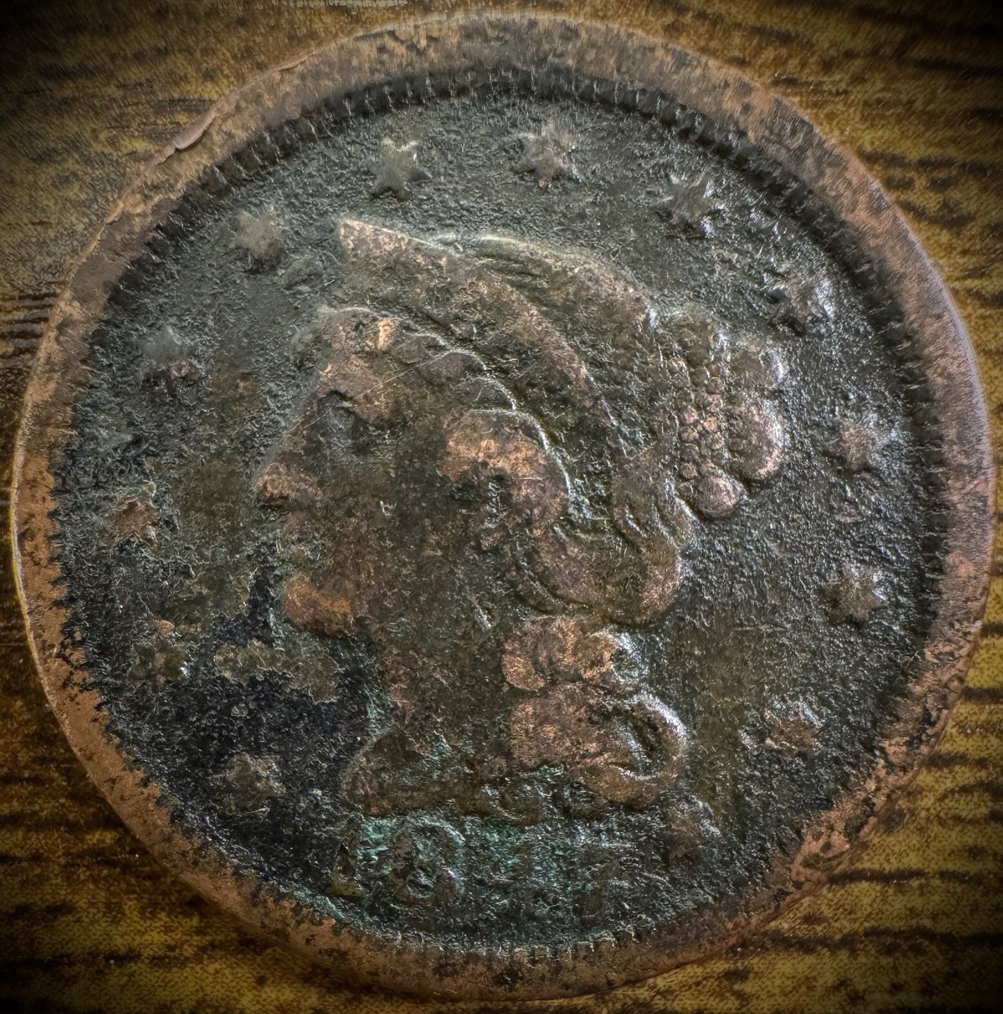 1847 Large Cent Coronet Head Braided Hair Style0