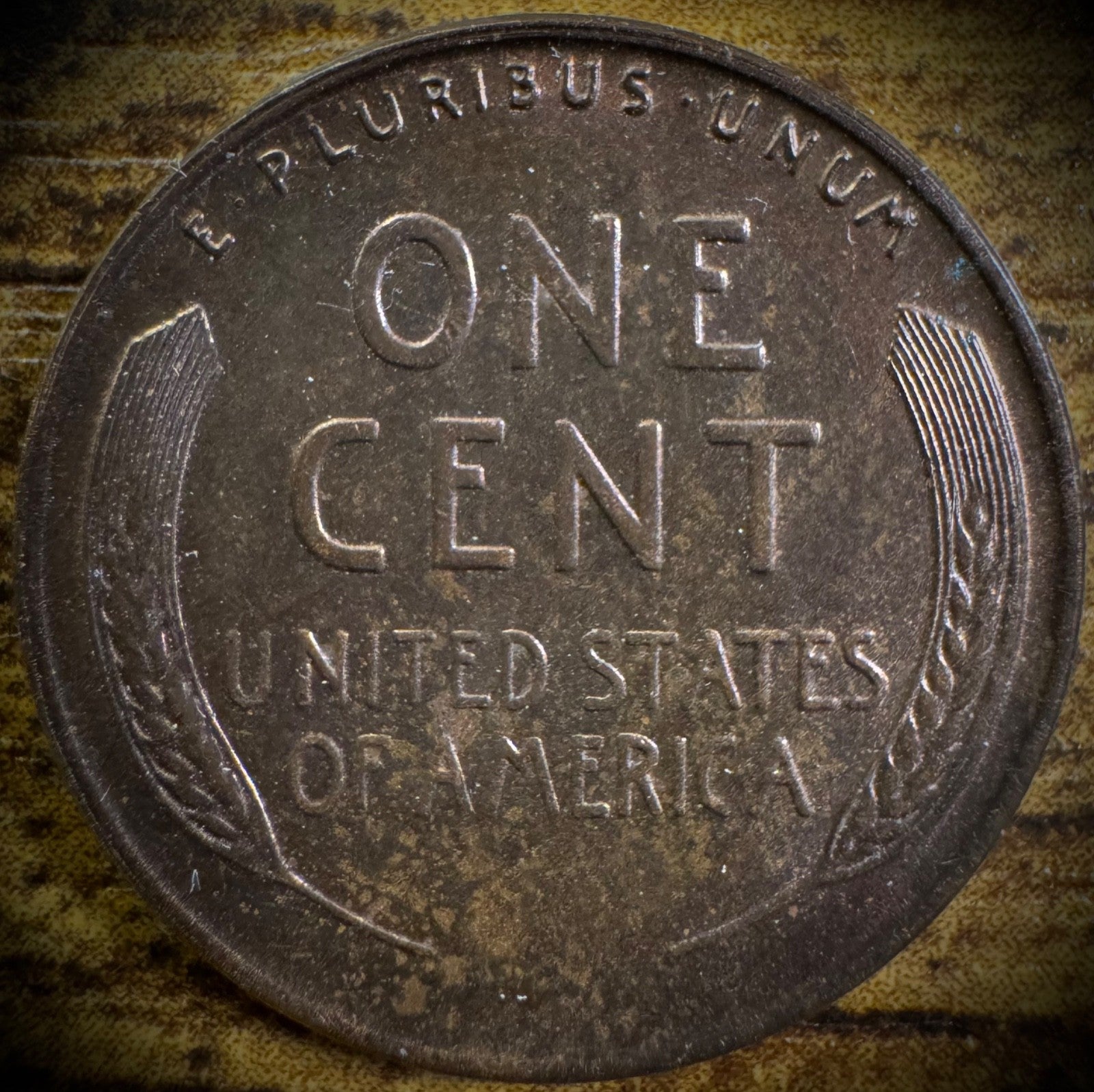 1937-S Lincoln Wheat Penny Cent Uncirculated Brown-Blue TONING1
