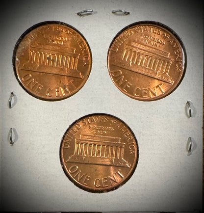 1982 Lincoln Memorial Cent P D Uncirculated Small Large Date Copper Zinc 7 Coins2