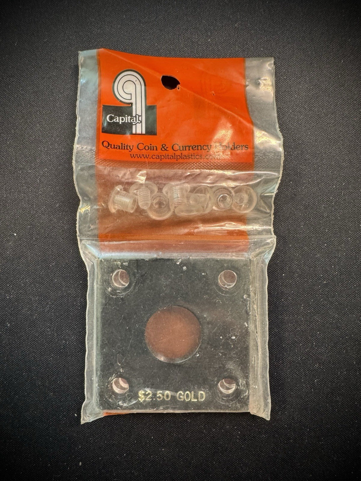 Capital Plastic Holder For $2.50 GOLD 2x2 Black Quality Coin Holder Display0