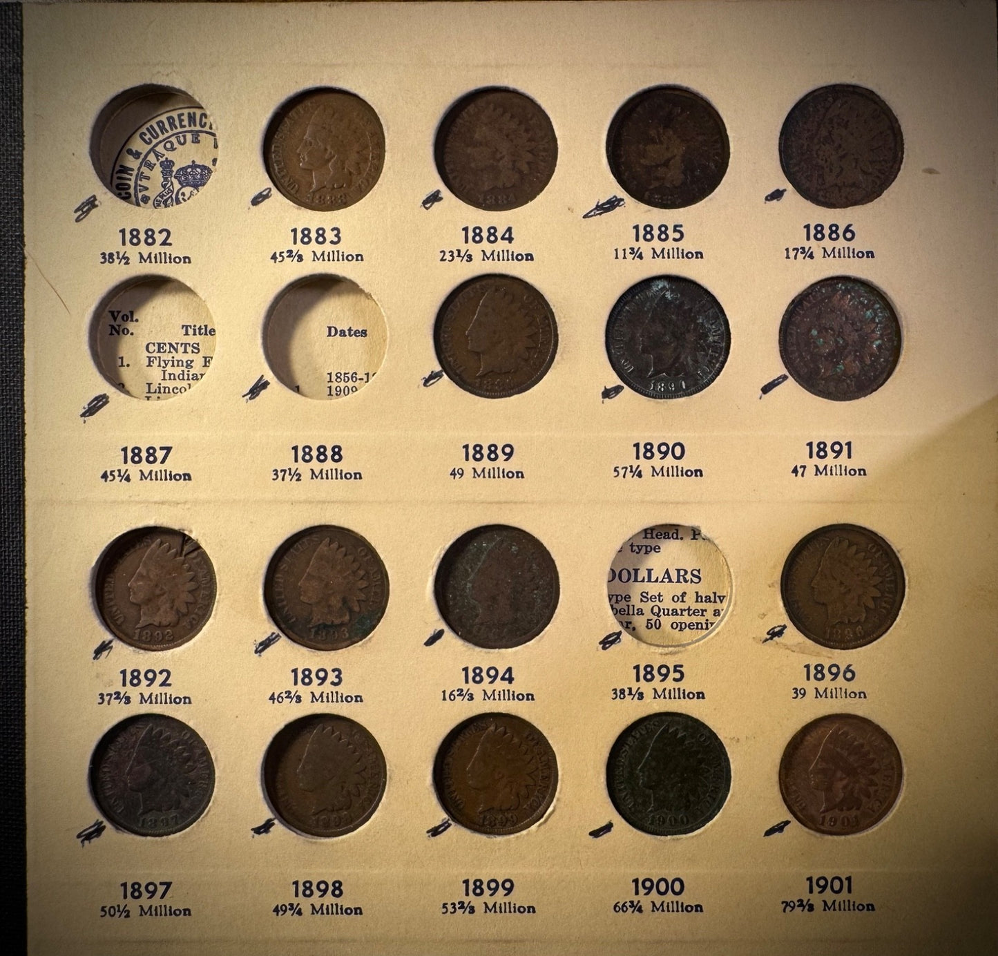1857-1909 Flying Eagle Indian Head Cent Collection 33 Coins Starter Set SEMIKEYS9