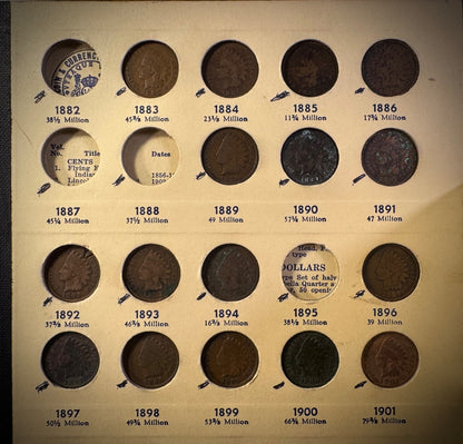 1857-1909 Flying Eagle Indian Head Cent Collection 33 Coins Starter Set SEMIKEYS9